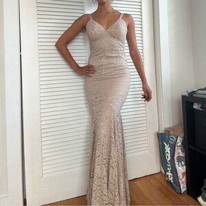 Jill Stuart Beige Lace Gown